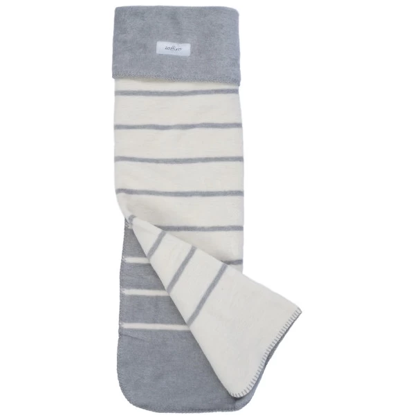 Zaffiro Grijs & Ecru Gestreept 100 X 150 Cm Ledikantdeken 15366 - Afbeelding 3