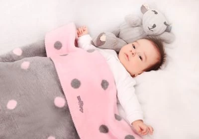 Zaffiro Ecru & Blauw Gestipt 100 X 150 Cm Ledikantdeken 15311 - Afbeelding 3