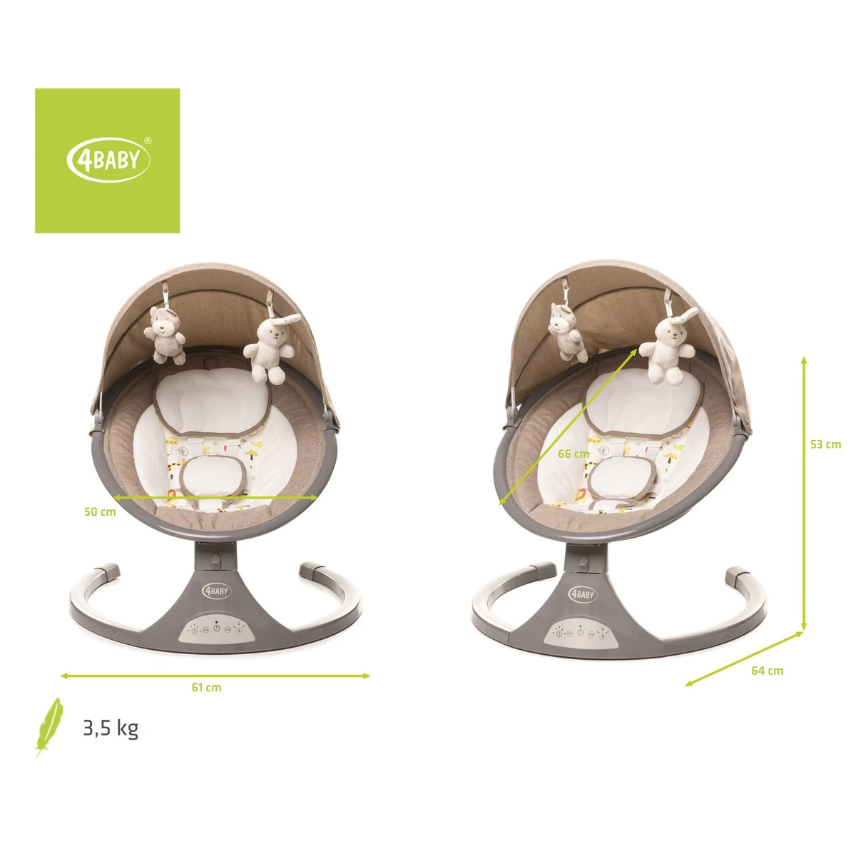 4Baby Rock 'n Relax XXIII Camel Swing Babyschommel - Afbeelding 13