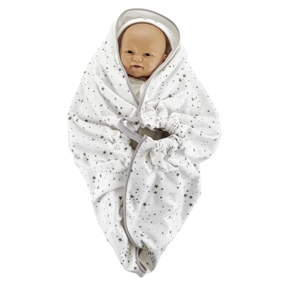 Babyjem Wit/Grijs Wikkeldeken 1116431 - Afbeelding 3