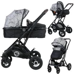 Lorelli Sena Grey Marble 3-in-1 Combi Kinderwagen Incl. Autostoel 1002161-2113