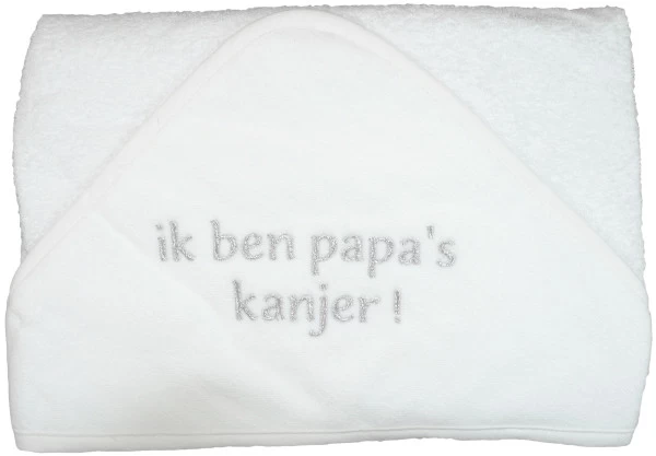 Petit Villain Ik Ben Papa's Kanjer Wit Badcape