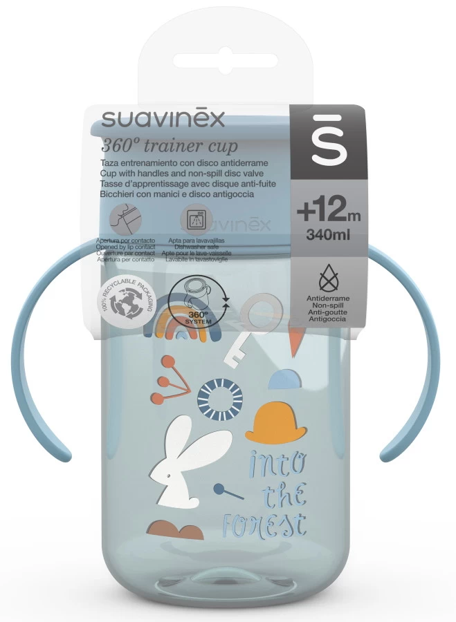 Suavinex Forest Blauw 360° Drinkbeker Met Handvatten SXZFEE070157 - Afbeelding 3