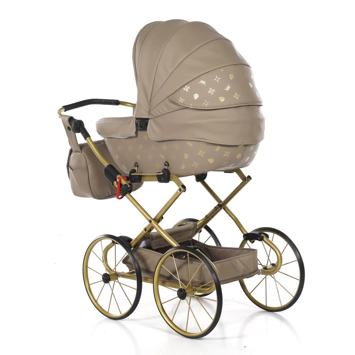 Tako Mini Imperial Vintage Beige/Gold Poppen Kinderwagen Incl. Tas 02 - Afbeelding 3