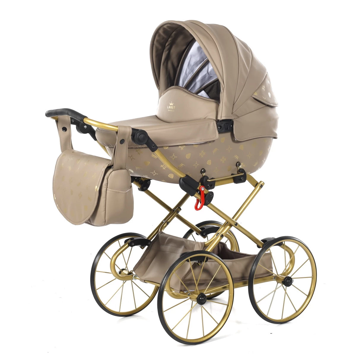 Tako Mini Imperial Vintage Beige/Gold Poppen Kinderwagen Incl. Tas 02 - Afbeelding 2