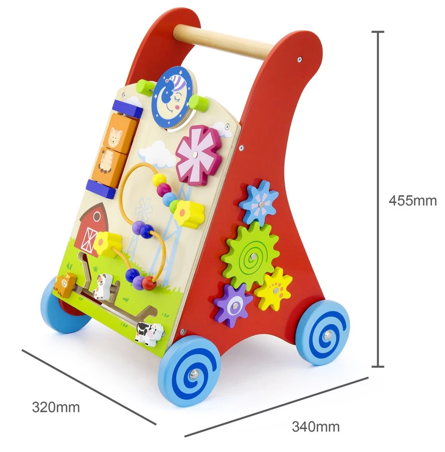 Viga Activity Walker Multicolor Houten Loopwagen 50950 - Afbeelding 3