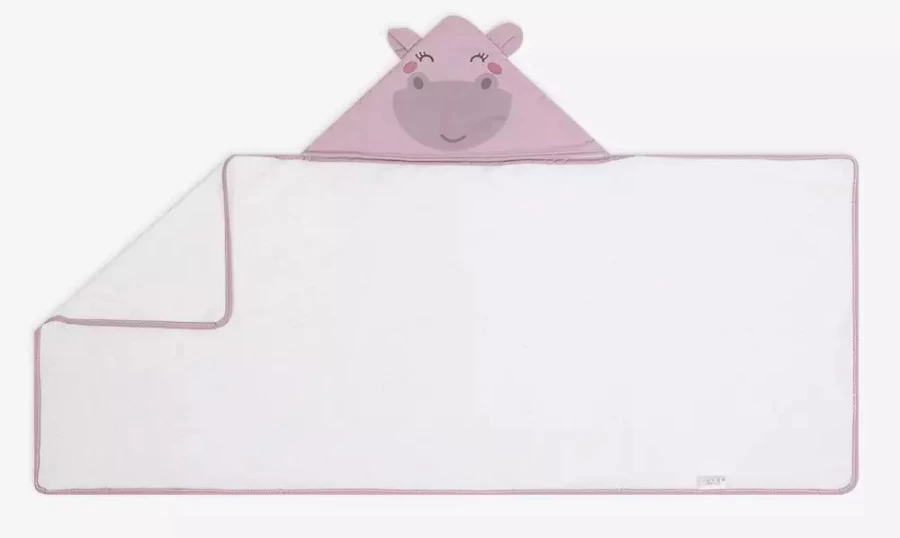 Albero Mio Animals & Love Hippo 50 X 120 Cm Bamboo Badcape A001 - Afbeelding 2