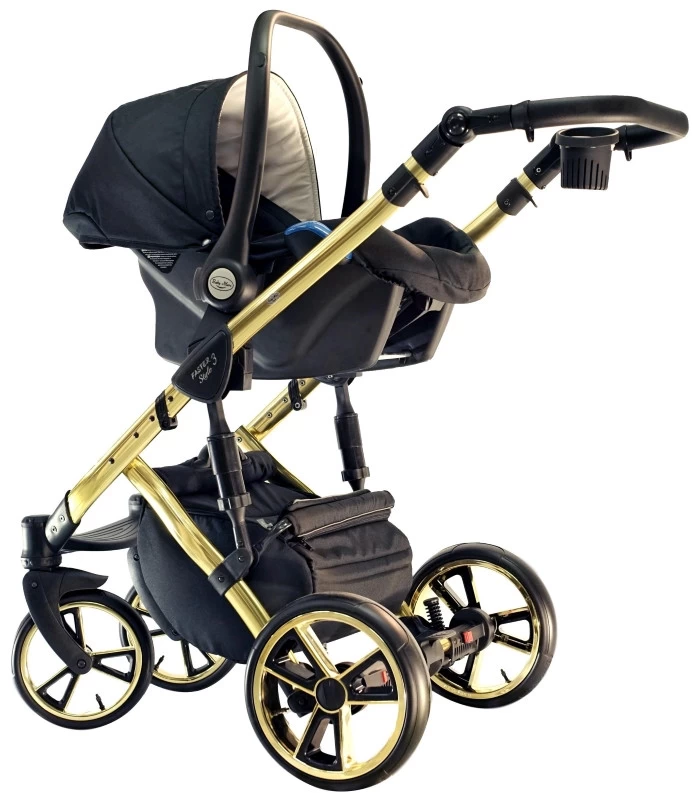 Baby Merc Faster 3 Black/Gold Limited Edition Kinderwagen Incl. Autostoel L143 - Afbeelding 4