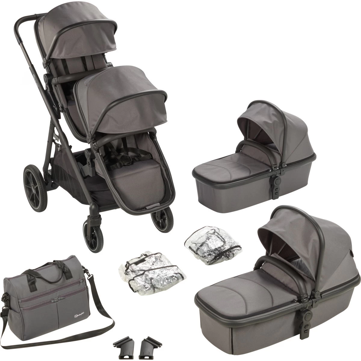 Babygo Duo Grey Tandem Kinderwagen 7801