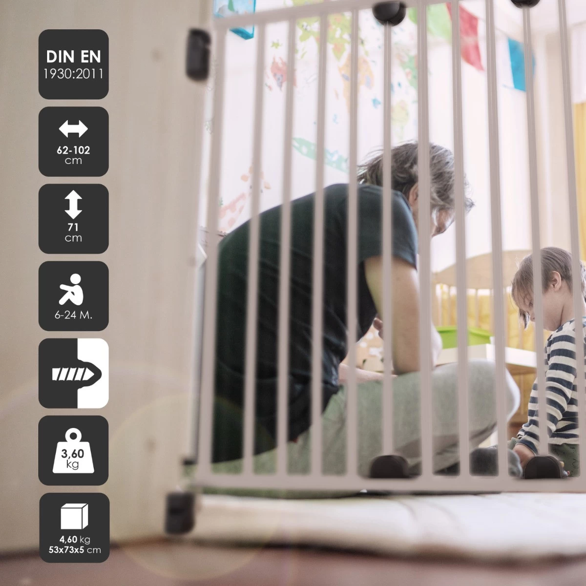 Babygo Safety BabySecure Wallfix White Traphek 4061 - Afbeelding 9