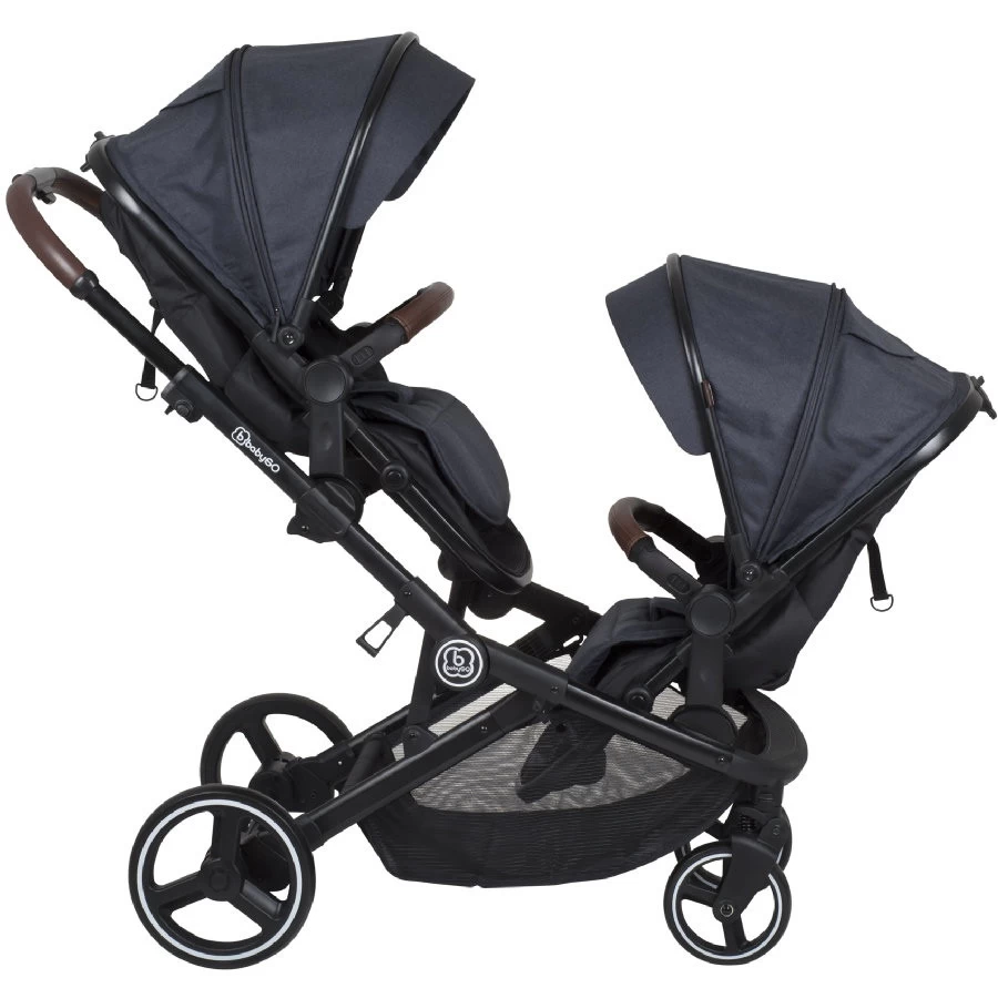 Babygo Twinner Grey Tandem Duowagen Incl. 2 Autostoelen - Afbeelding 9
