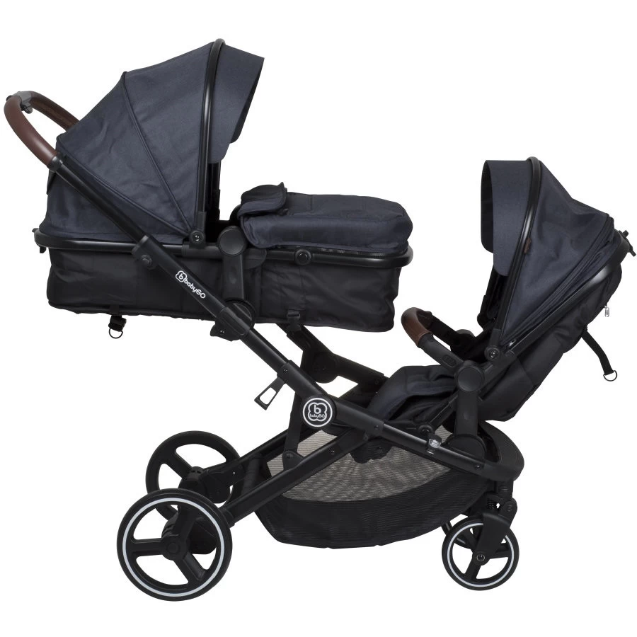 Babygo Twinner Grey Tandem Duowagen Incl. 2 Autostoelen - Afbeelding 12