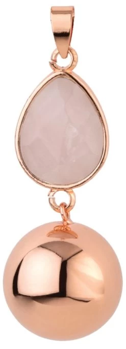 Babylonia Bola Roségoud Roze Druppel Zwangerschapsketting Met Babybel VO210