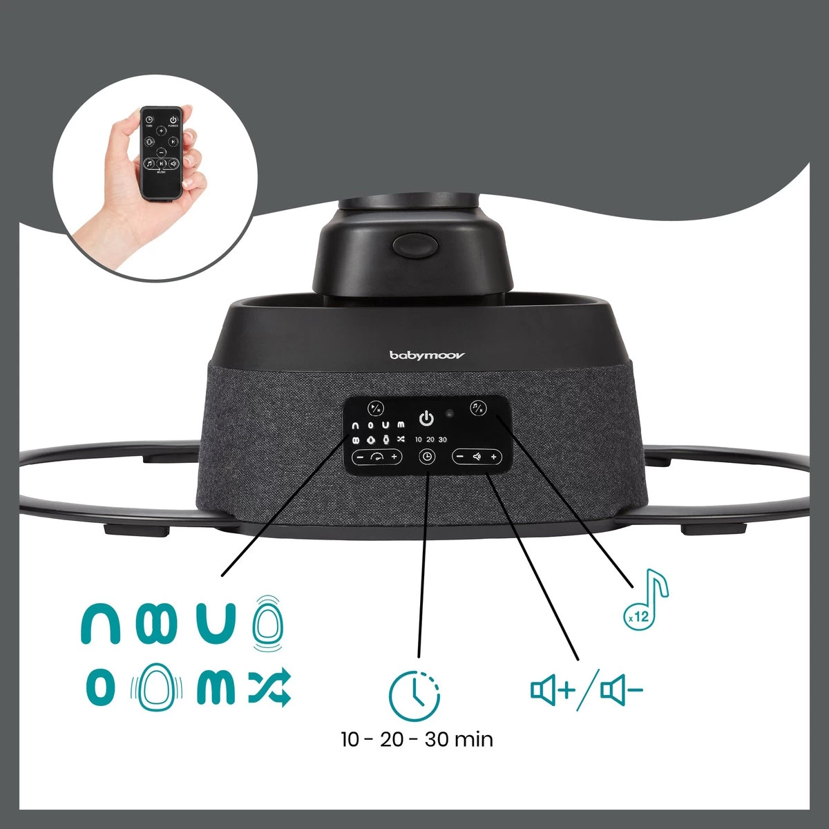 Babymoov Swoon Evolution Teddy Curl White Babyschommel A055020 - Afbeelding 4