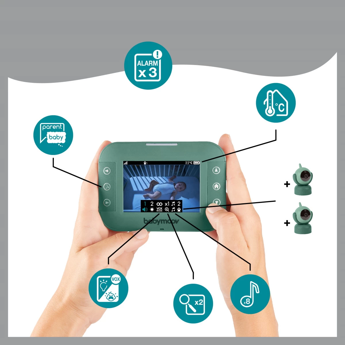 Babymoov Yoo Master 3,5 Inch 360° Beeldbabyfoon A014425 - Afbeelding 6
