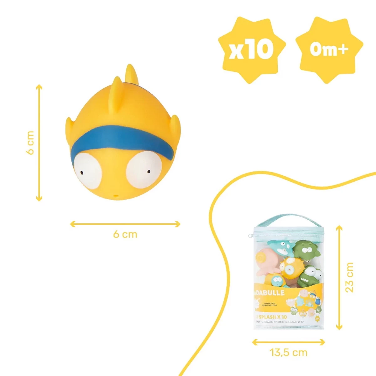 Badabulle Rigolo Splash 10 Stuks Badspeeltjes Met Tas B017024 - Afbeelding 2