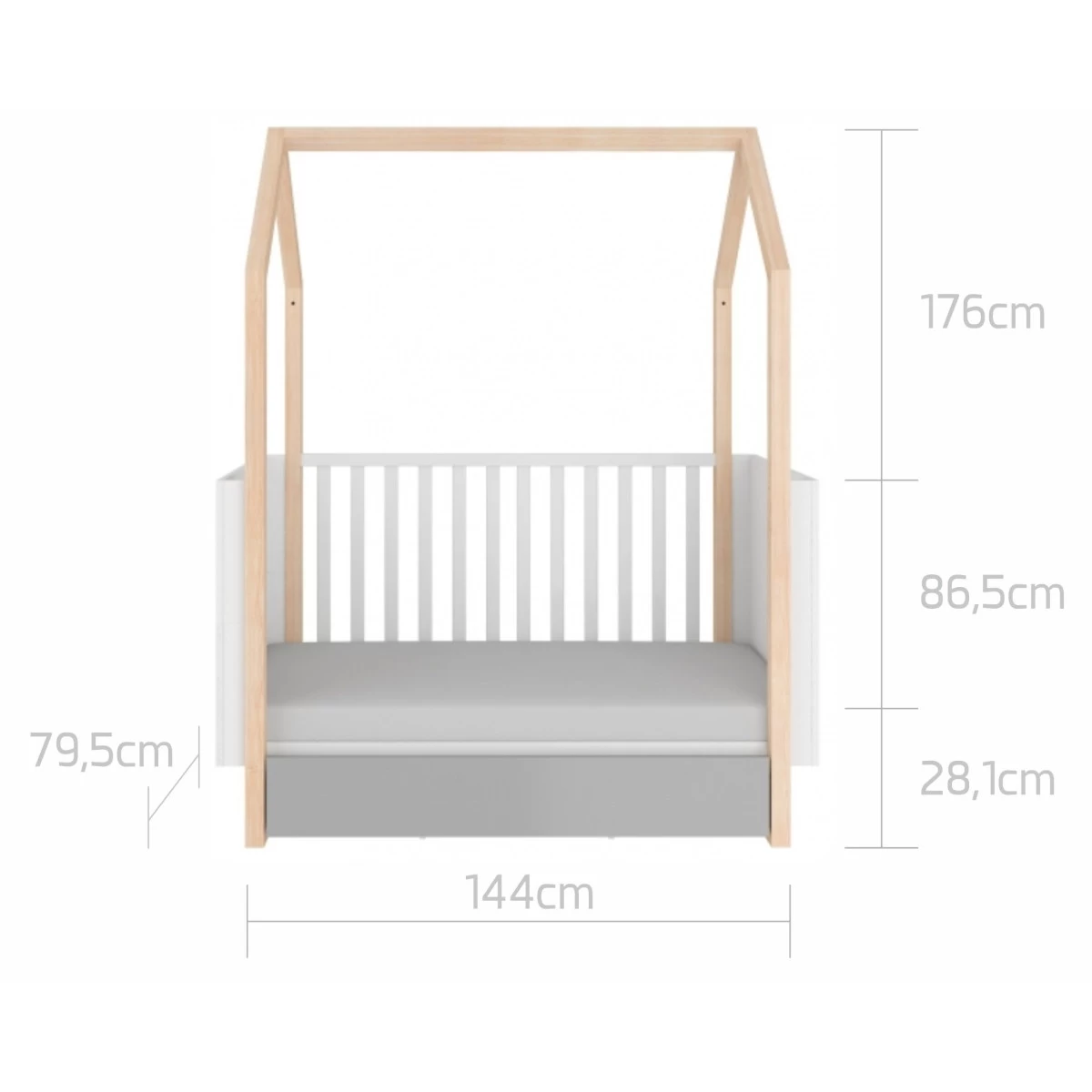 Bellamy Pinette Babykamer: Ledikant/Juniorbed En Commode - Afbeelding 12