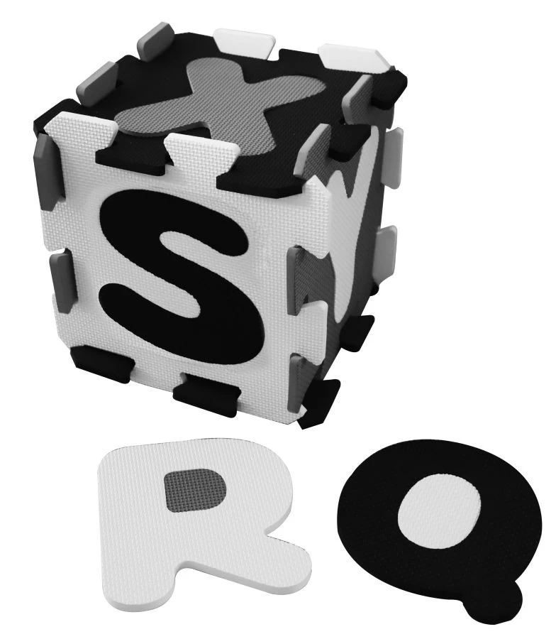 Bieco Zwart/Wit Schuimrubber Alfabet Puzzel Mat 19201506 - Afbeelding 2