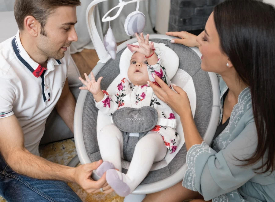 Cangaroo Cloud Grey Stars Swing Elektrische Babyschommel 48123 - Afbeelding 10