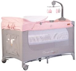 Cangaroo Once Upon A Time 3 Pink Campingbed Met Aankleedvlak