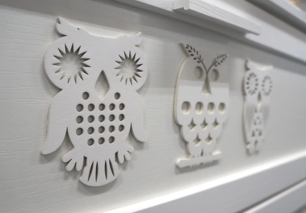 2-Deurs Kast Uil Wit - Afbeelding 2