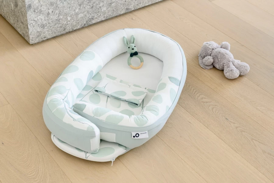 Doomoo Cocoon Leaves Aqua Green Babynest CO 08 - Afbeelding 3