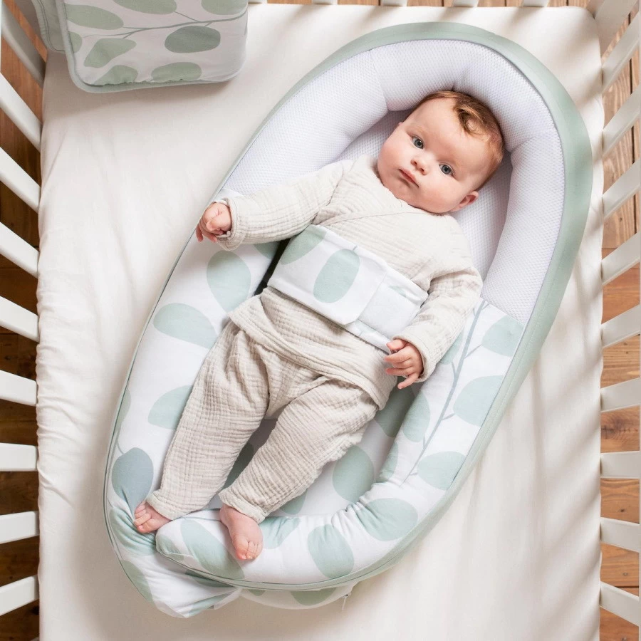 Doomoo Cocoon Leaves Aqua Green Babynest CO 08 - Afbeelding 4