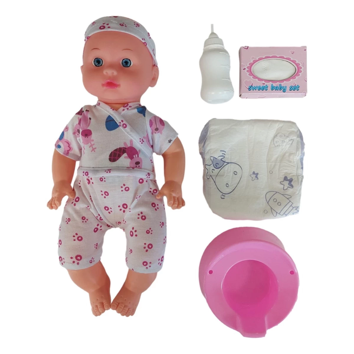 Eco Toys 33cm Pop Roze Romper Met Accessoires HC531523