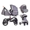 Cangaroo Gala Dark Grey/Silver 3-in-1 Combi Kinderwagen Incl. Autostoel.