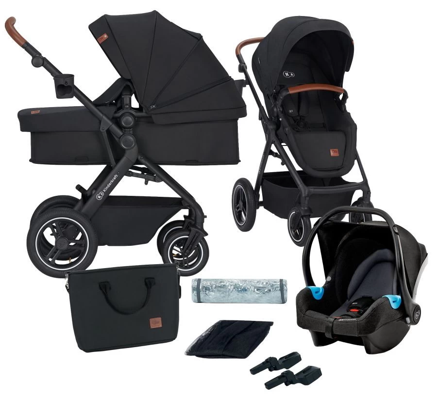 Kinderkraft B-Tour Deep Black 3-in-1 Combi Kinderwagen Incl. Autostoel KSBTOU00BLK3000