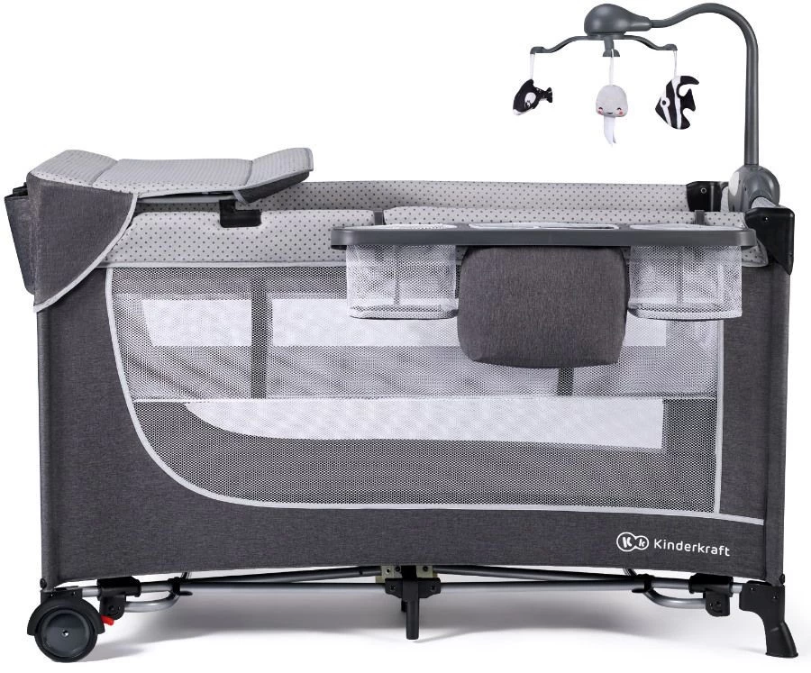 Kinderkraft Leody Grey Campingbed Met Accessoires KCLEOD00GRY00AC - Afbeelding 3