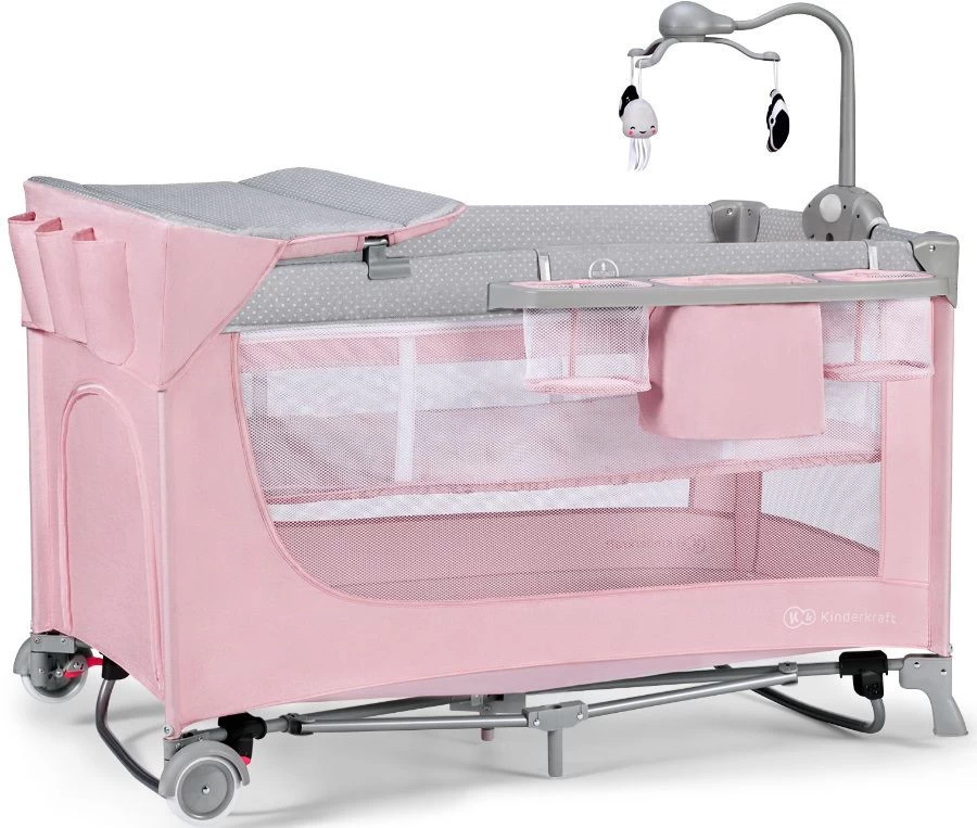 Kinderkraft Leody Pink Campingbed Met Accessoires KCLEOD00PNK00AC - Afbeelding 4