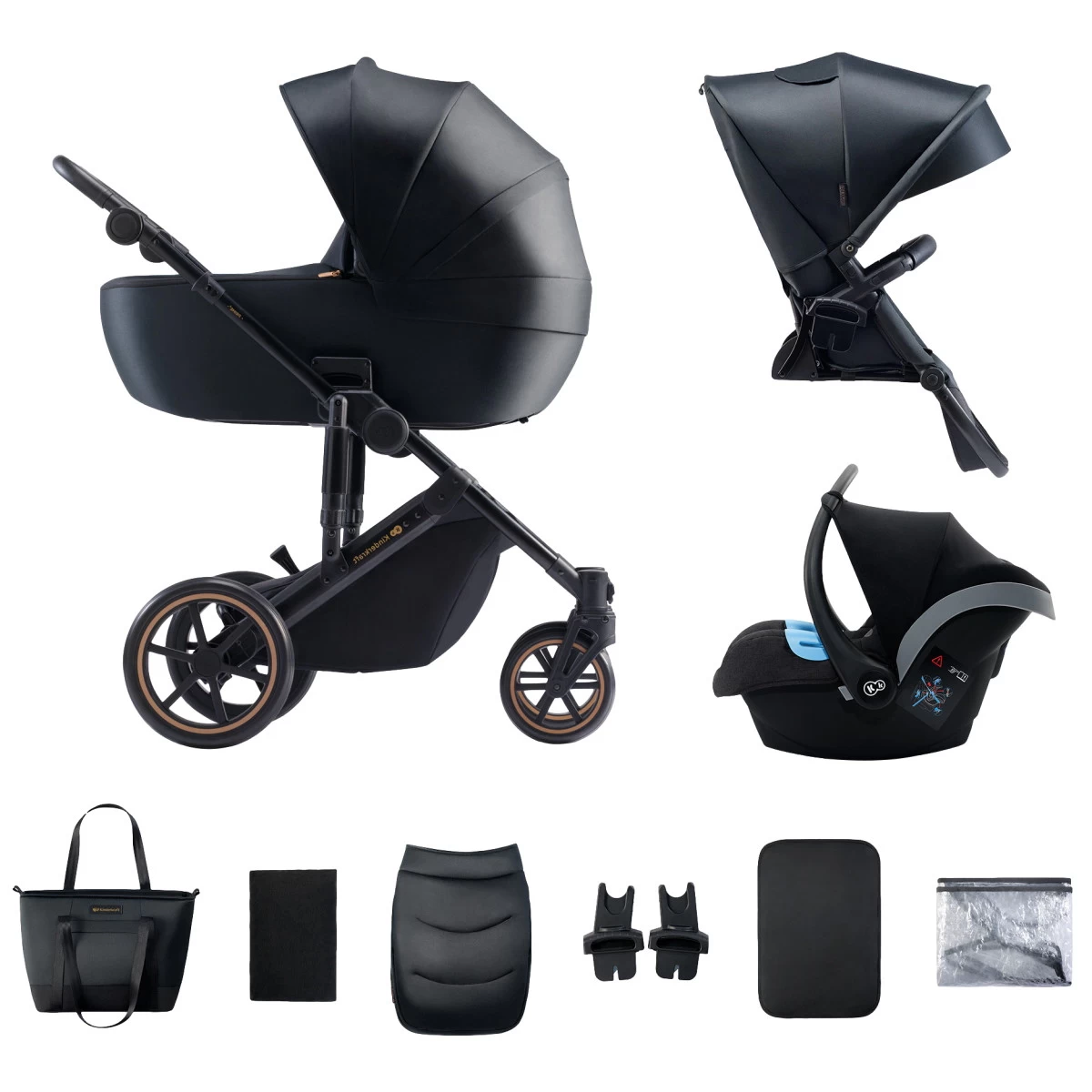 Kinderkraft Prime 2 Venezian Black 3-in-1 Kinderwagen Incl. Autostoel KSPRIM02BLK3000