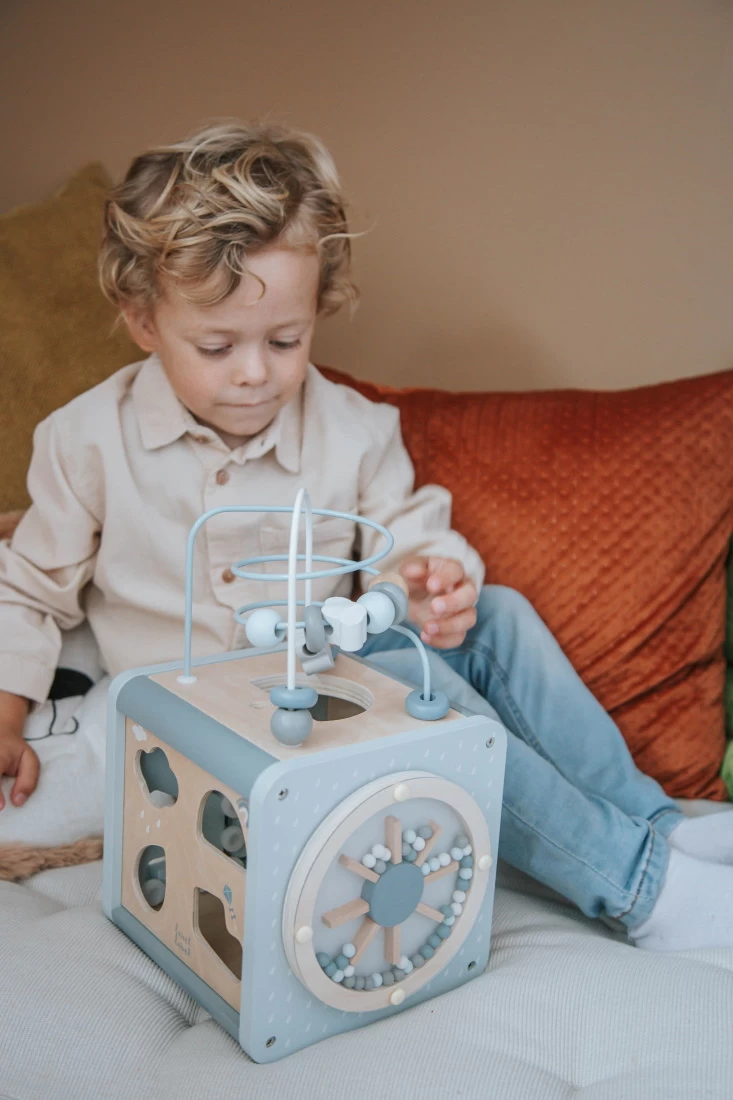 Label Label Blauw Houten Activiteitenkubus LLWT-34307 - Afbeelding 5