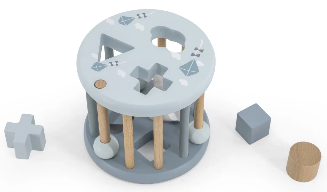 Label Label Blauw Houten Rollende Vormenstoof LLWT-34338 - Afbeelding 2