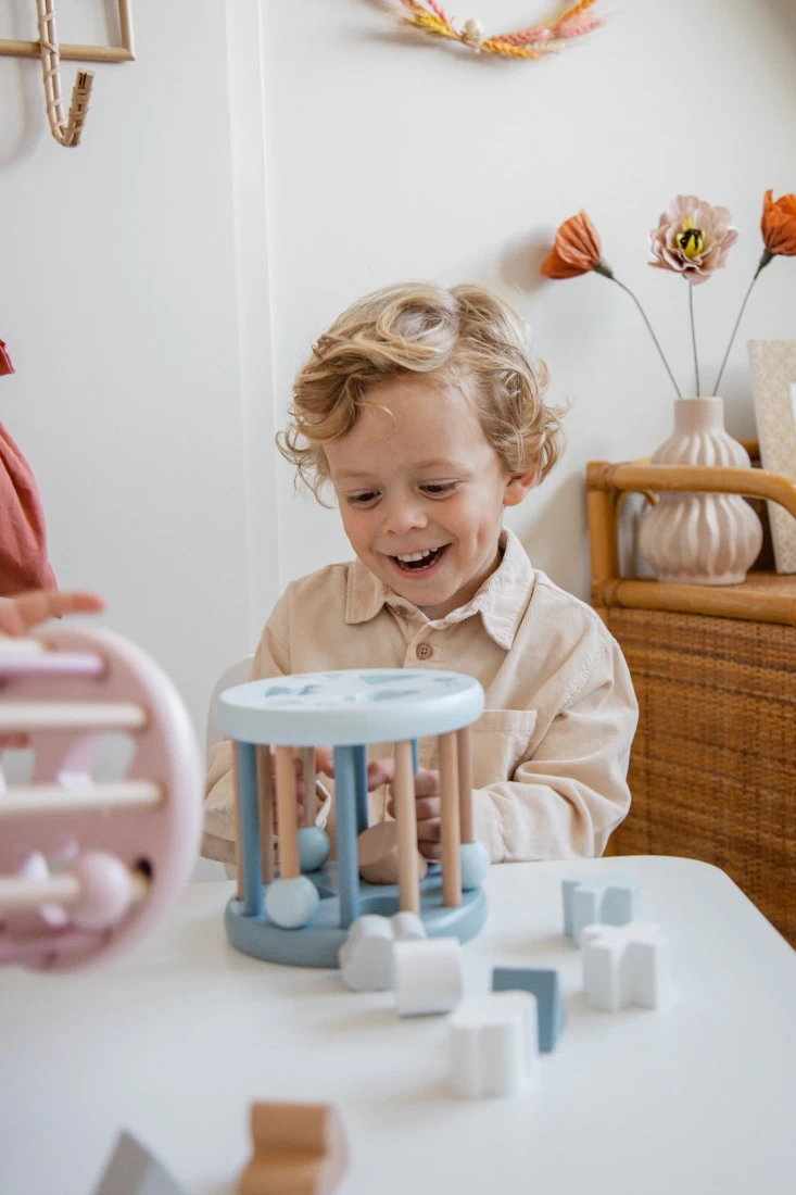 Label Label Blauw Houten Rollende Vormenstoof LLWT-34338 - Afbeelding 4