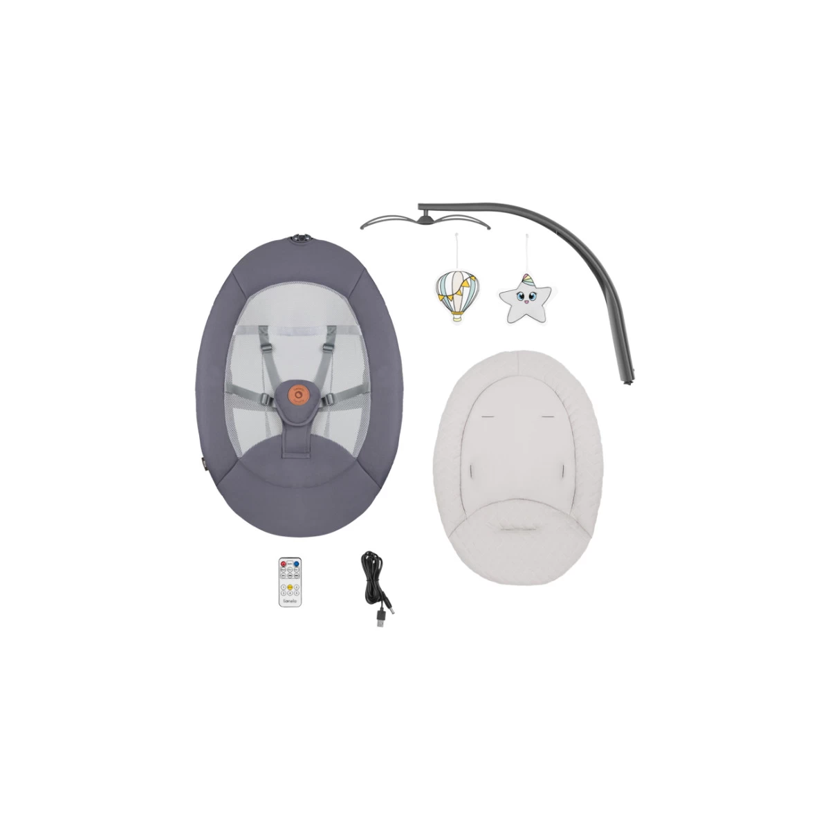 Lionelo Rina Concrete Grey Babyschommel LO-RINA - Afbeelding 14