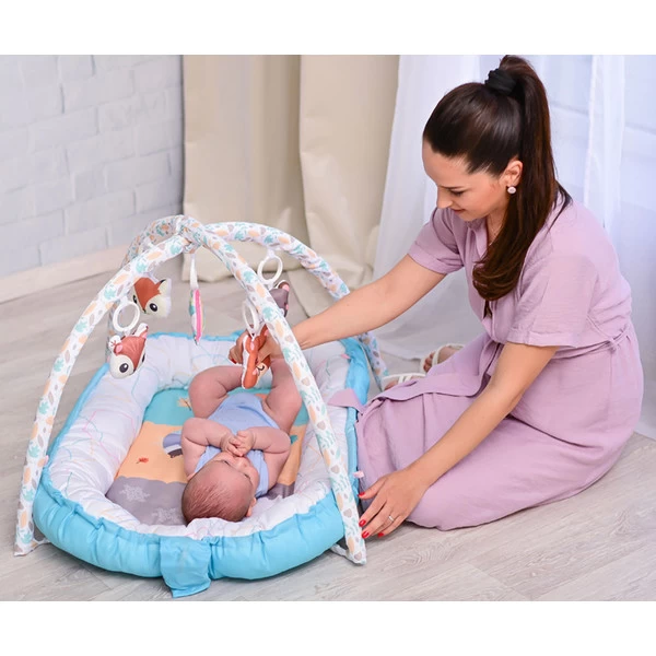 Lorelli Animals Blue 2-in-1 Speelkleed En Babynest 1030045-001 - Afbeelding 2