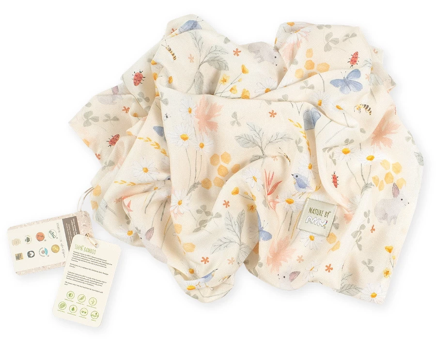 MamaLoes Amy Bamboo Nature Meadow Beige 70 X 70 Cm Wikkeldeken 82425