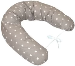 MamaLoes Amy Grijs Met Witte Sterren Voedingskussen 66780