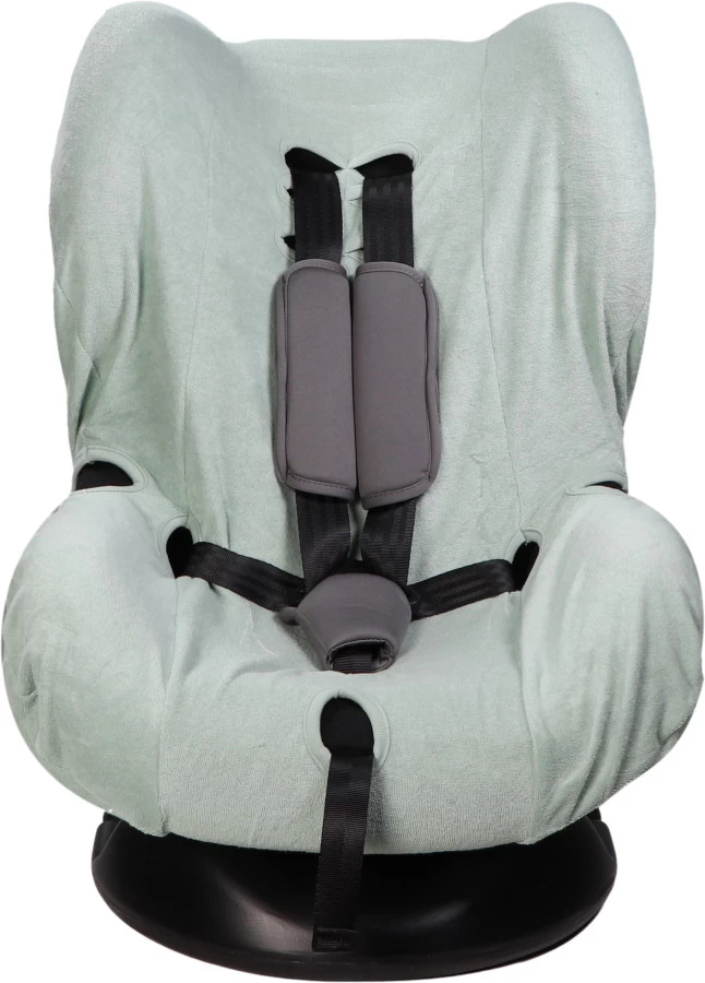 MamaLoes Badstof Stone Green Groep 1+ Autostoelhoes ML6387