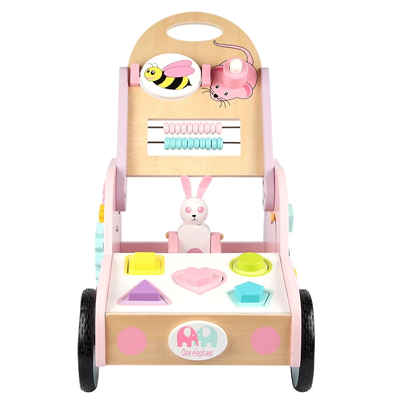 Eco Toys Roze Houten Activiteiten Loopwagen HC494888 - Afbeelding 5