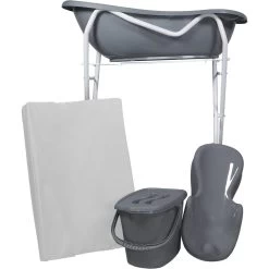 MamaLoes Grijs Badset Incl. Witte Badstandaard