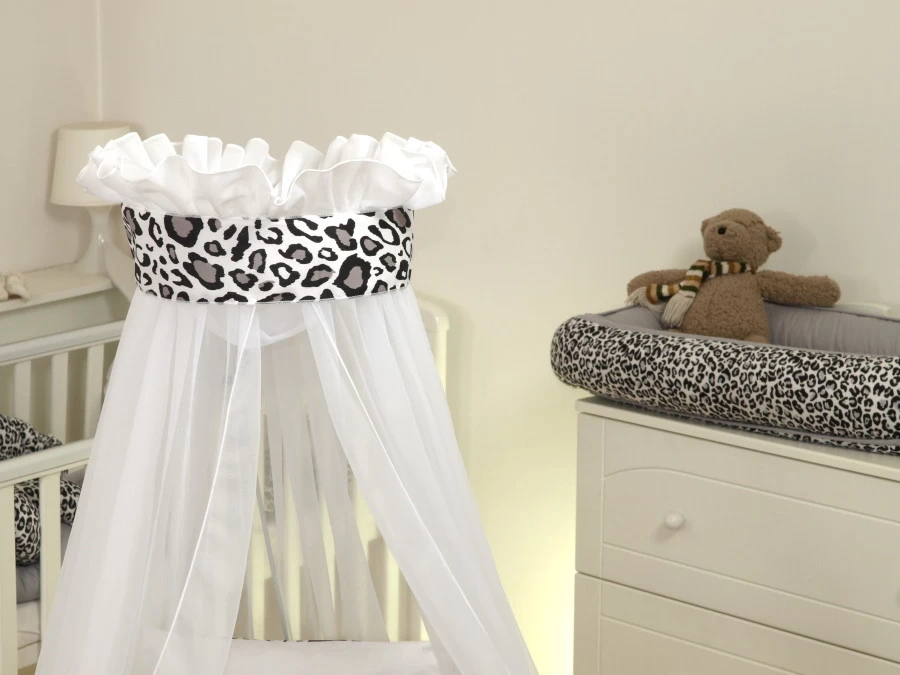 MamaLoes Panter Grijs Deluxe Wit Baby Wiegje 80749 - Afbeelding 4