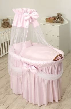 MamaLoes Royal Zacht Roze Voile Baby Wiegje 66757