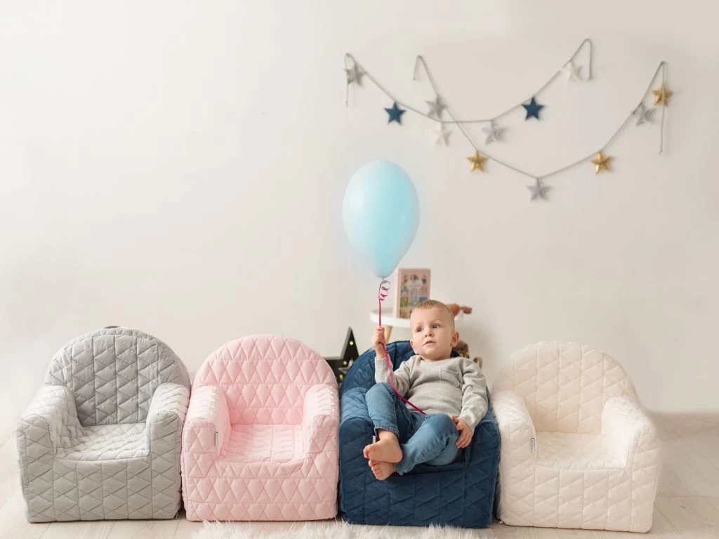 Albero Mio Velvet Grijs Kinderfauteuil - Afbeelding 3