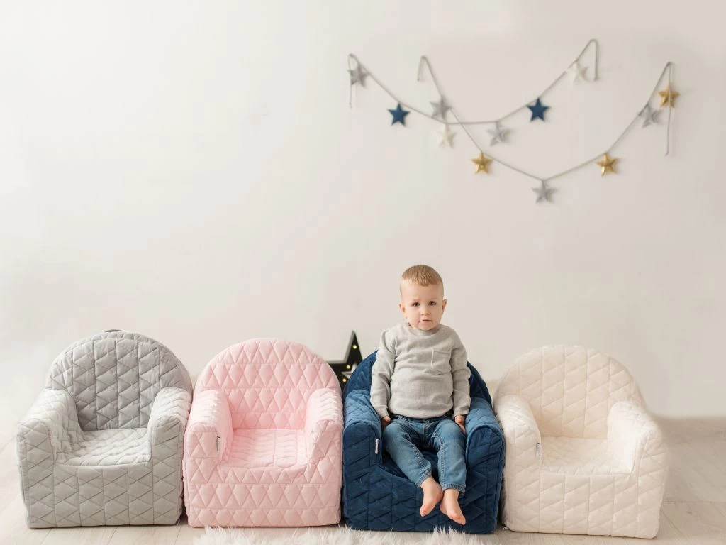 Albero Mio Velvet Grijs Kinderfauteuil - Afbeelding 2