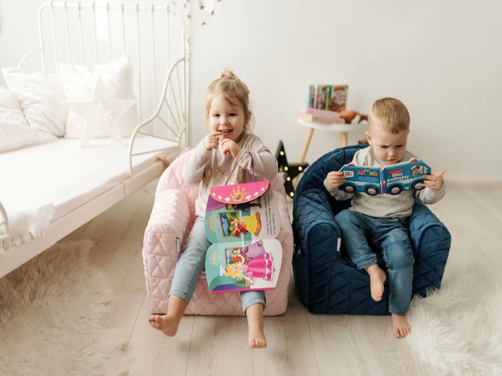 Albero Mio Velvet Roze Kinderfauteuil - Afbeelding 3