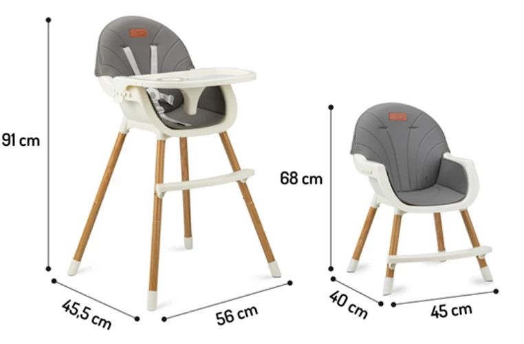 Momi Flovi Light Grey/White 2-in-1 Kinderstoel KRKA00020 - Afbeelding 8