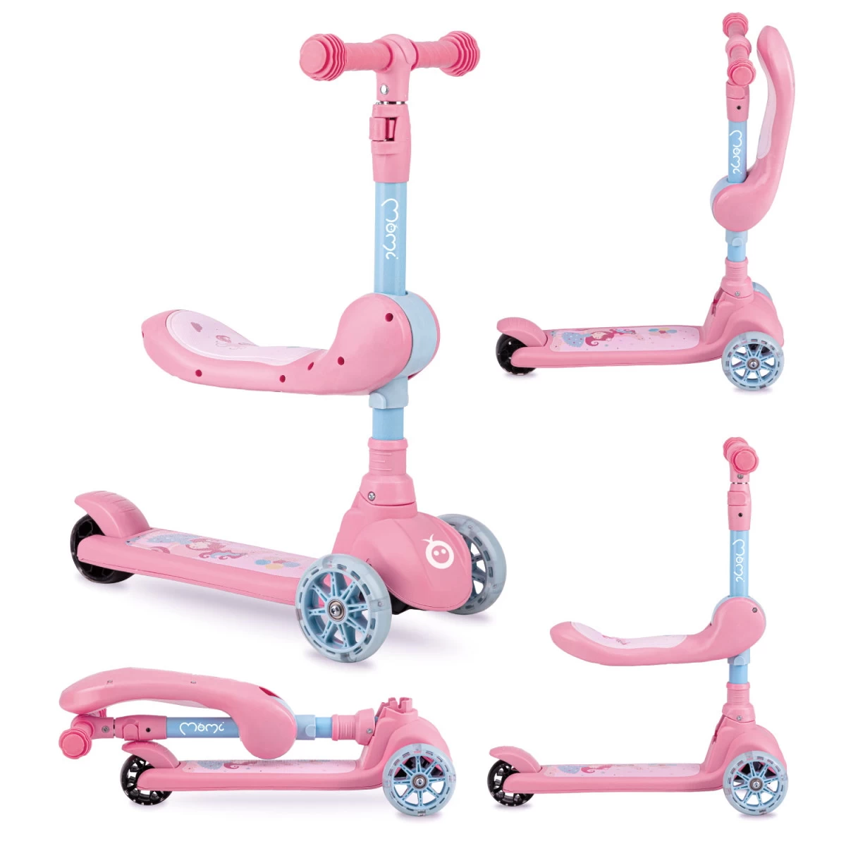Momi Kiuru Pink 2-in-1 Step/Loopfiets HUBA00034 - Afbeelding 10